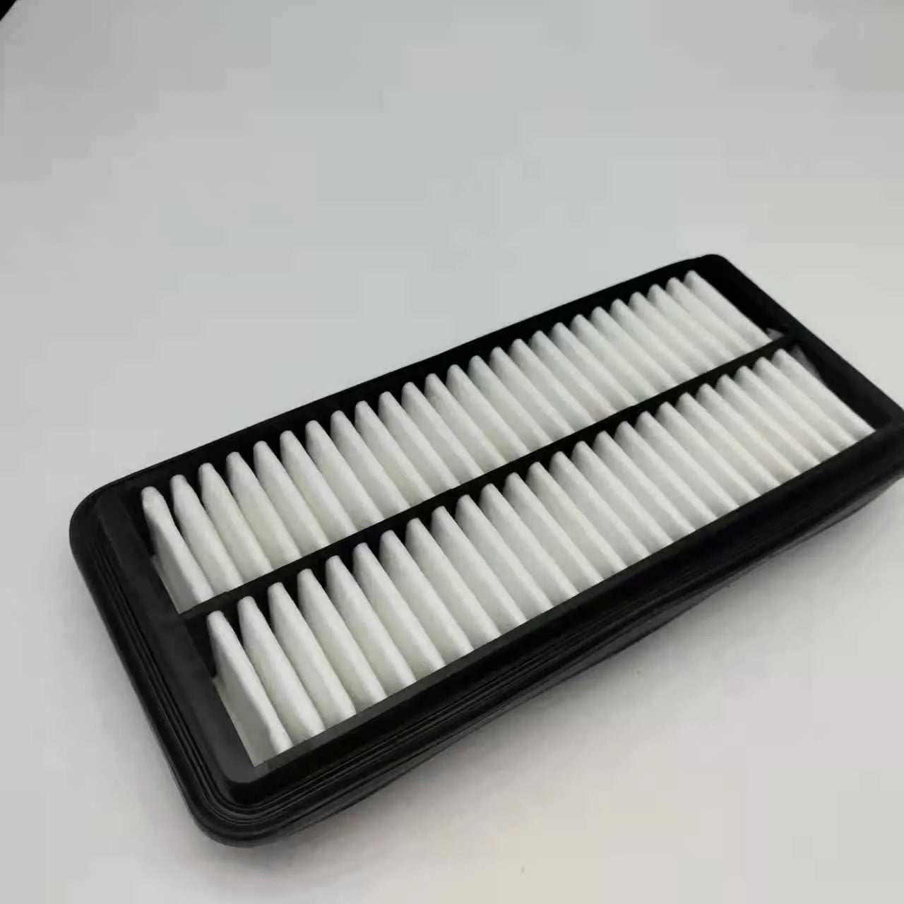 Car air filter with 256x113x40mm dimensions and black filter media for modern vehicles