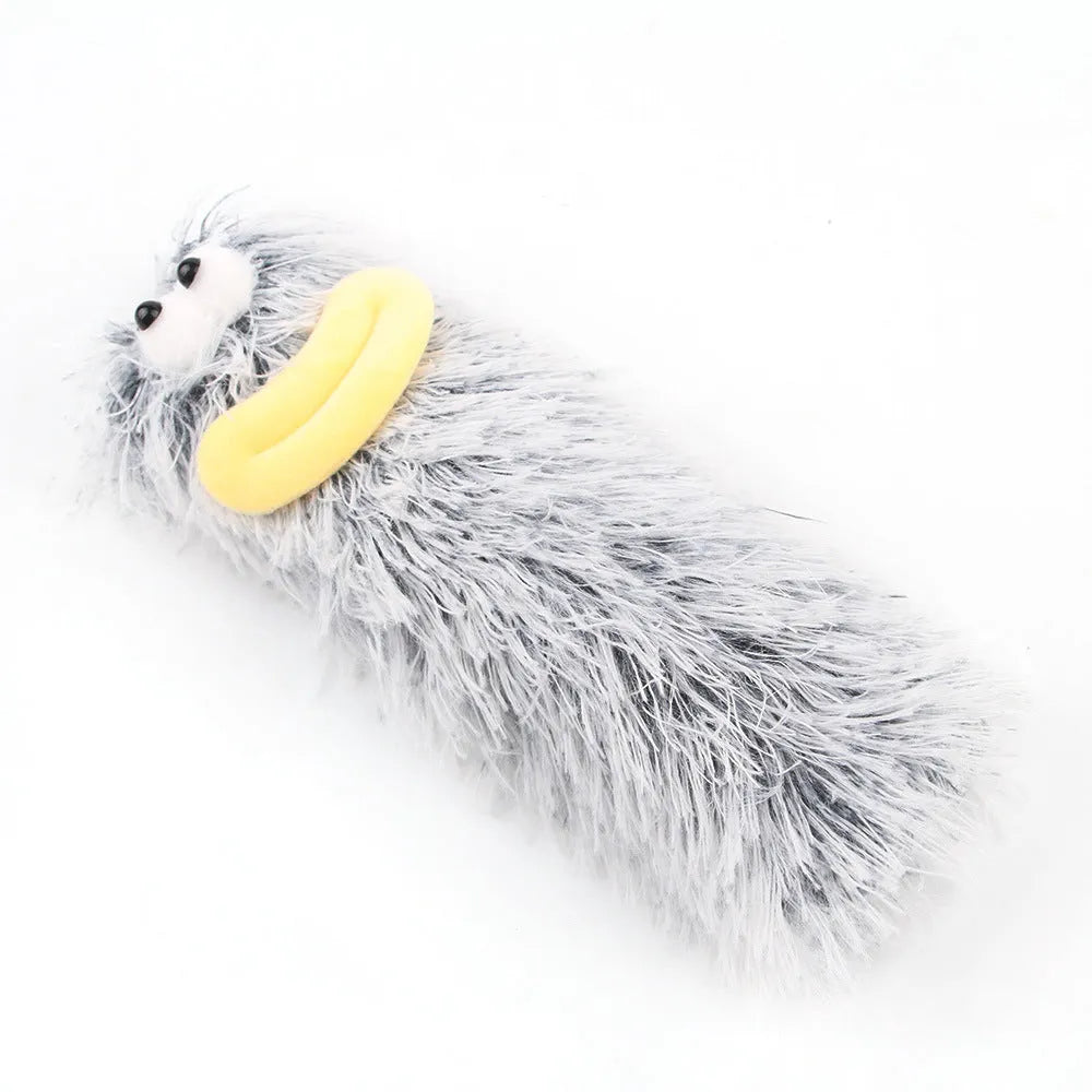 Colourful cat pillow toy with plush material and crinkle sound feature for indoor feline play