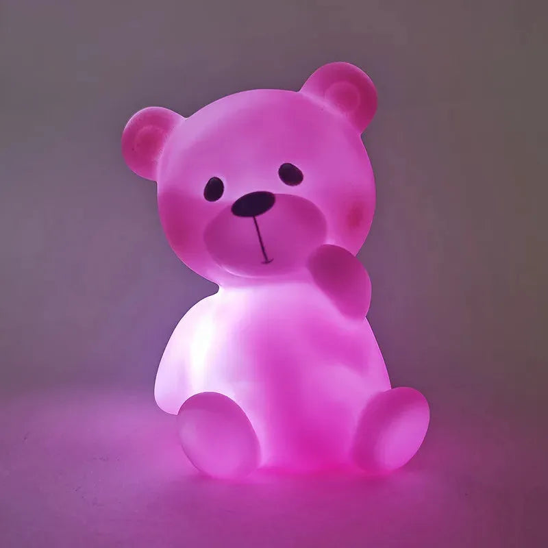 Cartoon enamel LED bedside lamp in Cloud Blue, 12x8x8cm, for children's room decoration