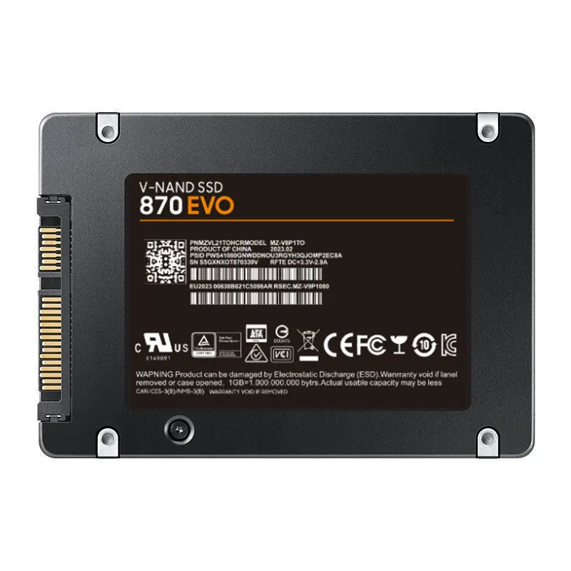 Samsung 870 EVO 2.5-inch SATA internal solid state drive for storage upgrade.