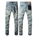 Men's black slim fit skinny jeans with straight leg retro design