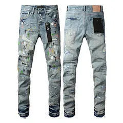 Men's black slim fit skinny jeans with straight leg retro design
