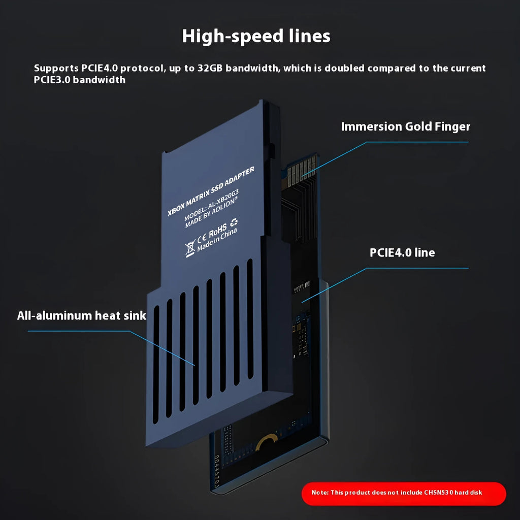 Xbox Series X and S hard disk switching box with CFexpress to M.2 SSD interface and aluminium alloy construction