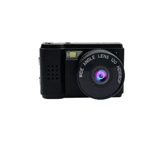 Thumb camera with 0.9 inch screen, 8MP, optical anti shake, in black SLR, pink SLR, or white.
