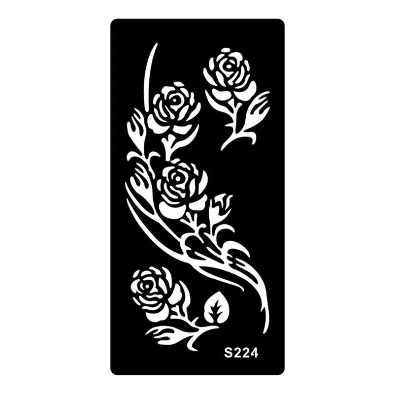 A single hollow geometric tattoo template sticker on water transfer paper, showcasing Southeast Asia style design.