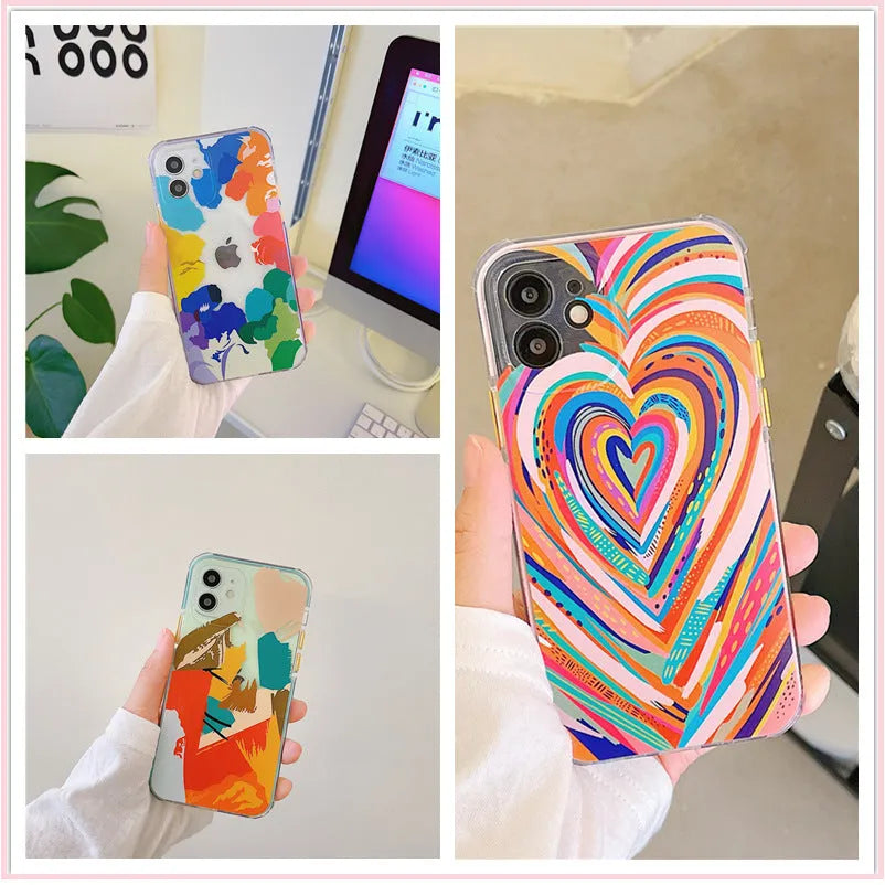 TPU back cover mobile phone case for Apple iPhone with Japanese Korean camouflage style, soft shell