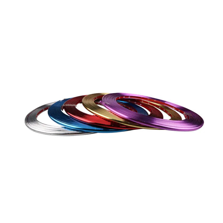 Electroplated purple PVC wheel hub trim sticker on 8 metre roll for vehicle decoration