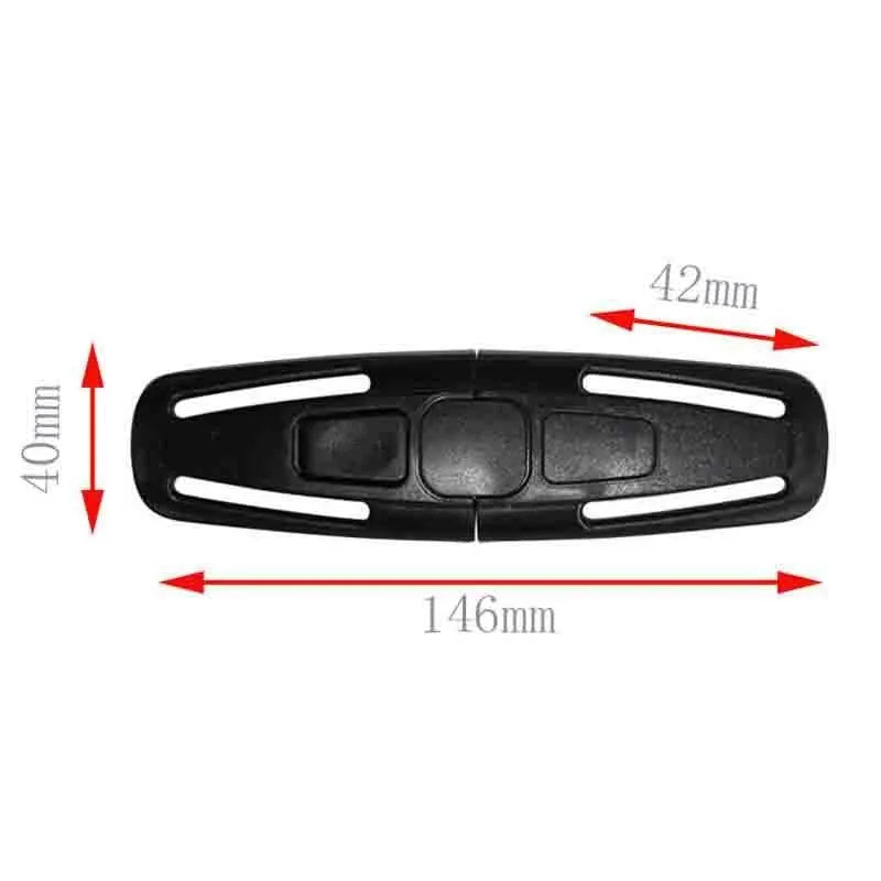 Black nylon child safety seat buckle replacement part for 5-point harness systems