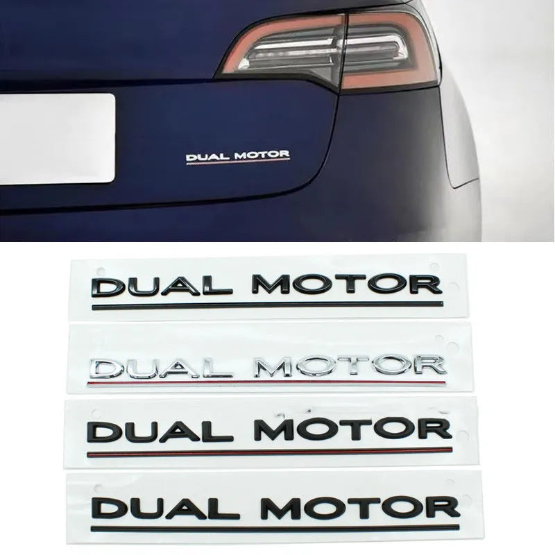 ABS plastic performance bumper sticker for Tesla Model 3 in matte black with red stripes