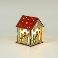 Luminous wooden Christmas pendant, 7cm x 7cm x 9cm, with wick and battery in snowman, Santa or elk style