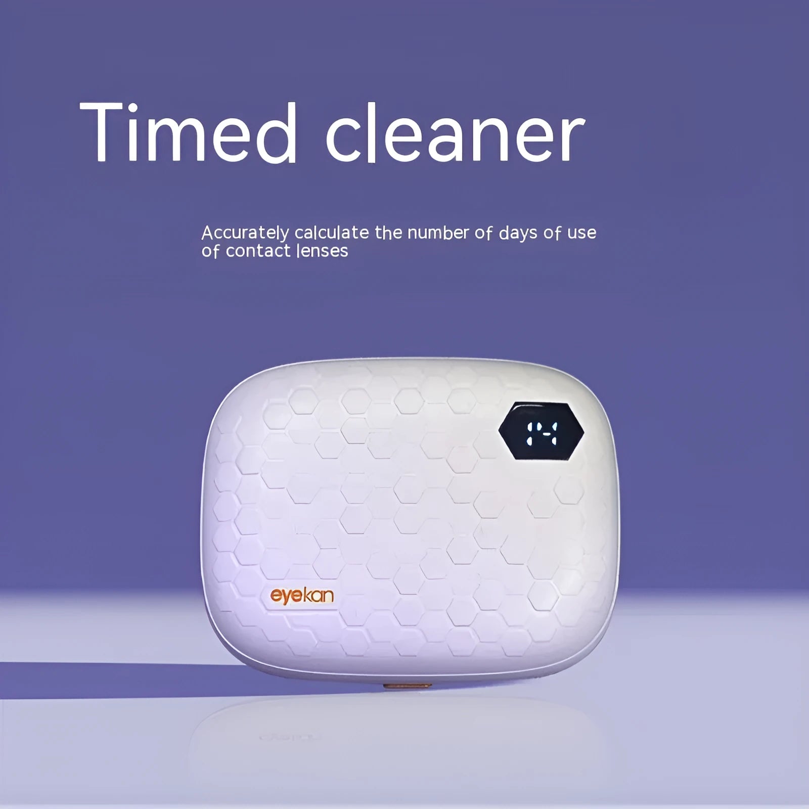 Electric ultrasonic cleaning machine body for invisible glasses in plastic with 85x65x30mm dimensions available in Pearl White Blue and Pink