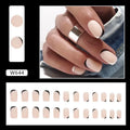 Black and white frosted acrylic false nail set W644 colour for fashion manicures
