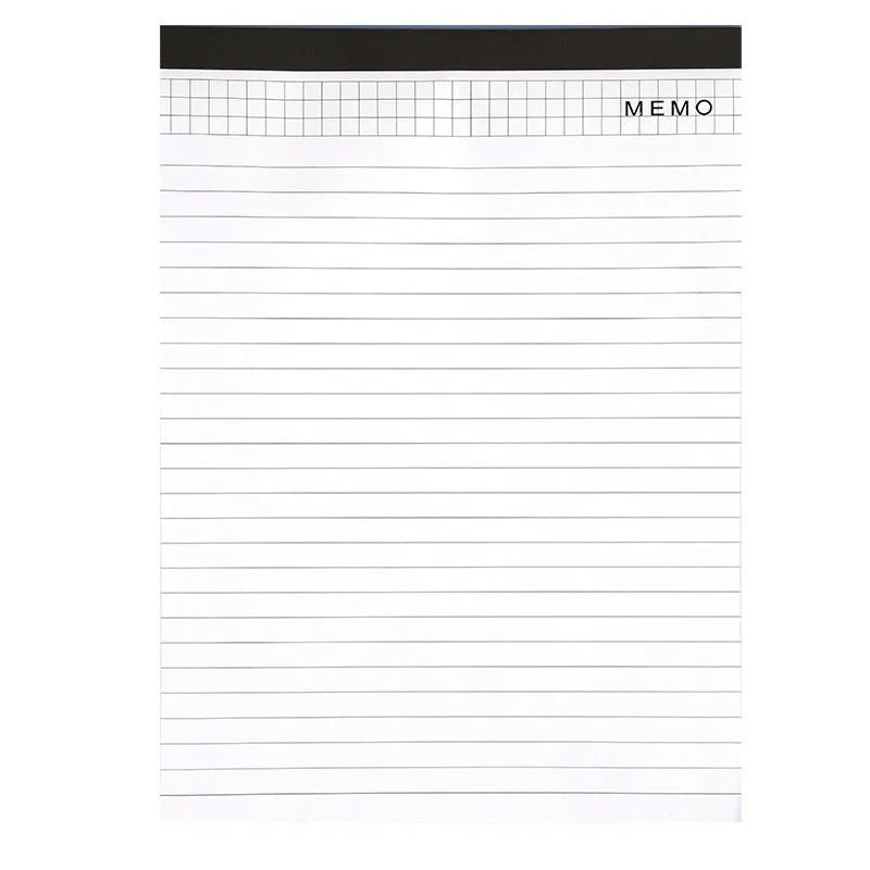 A4 tearable notebook with grid paper and wireless adhesive binding for meeting minutes