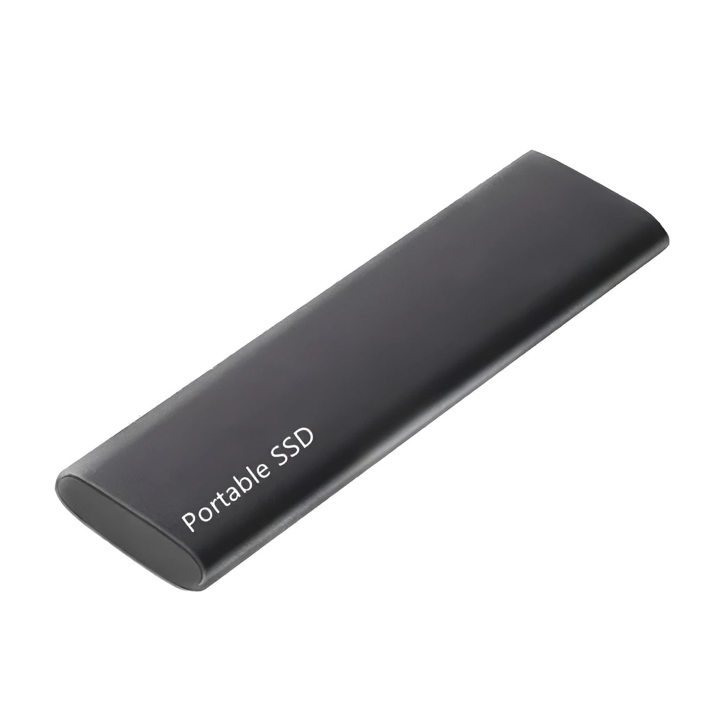 Ultra-thin metal external SSD portable hard drive in red, showing high-capacity storage for data transfer.