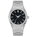 Men's business watch with frosted stainless steel case and luminous hands in silver, gold or black