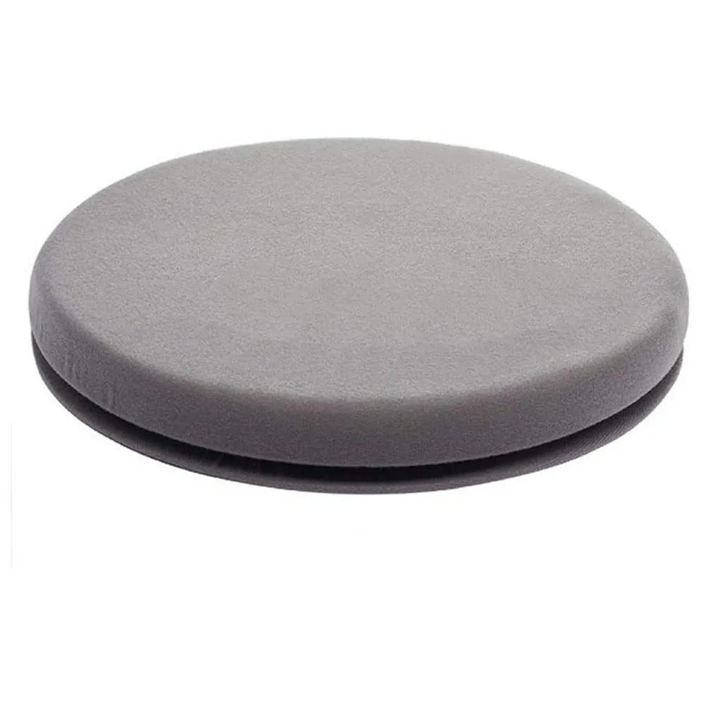 Circular car seat cushion with rotation feature showing short plush cloth cover and 40cm diameter
