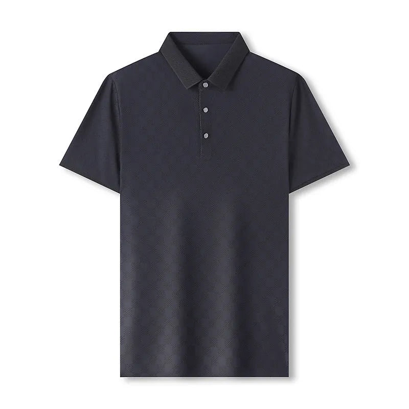 Rhombus brand thin ice silk short sleeve t-shirt in slit style, shown in black