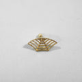 Spider web geometric mesh pattern stud earrings in gold and silver electroplated metal
