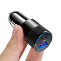 Aluminium alloy car phone charger with compact 2.5 by 6 cm dimensions