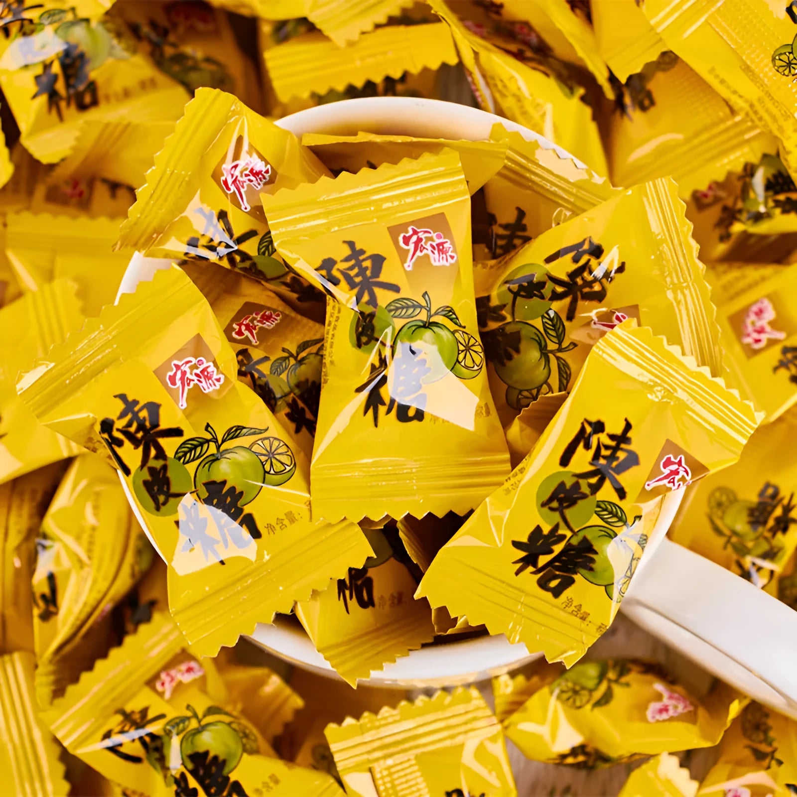 Bag of assorted Chinese hard candies in guava, plum, and tangerine peel flavours, total weight 1.055kg