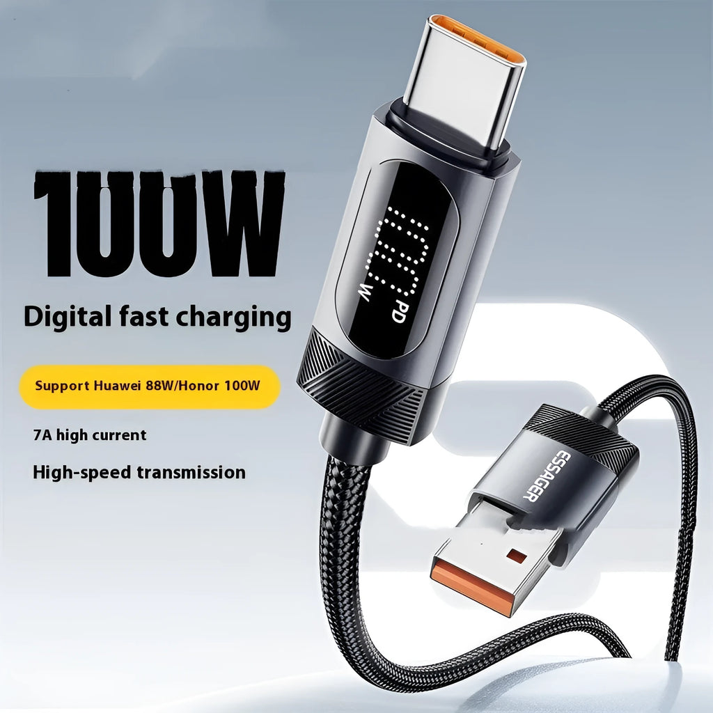 USB-C digital display data cable in aluminium alloy, silver grey, shown in 1m and 2m lengths