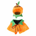 Orange pumpkin print reversible dog cloak Halloween costume with plush fabric