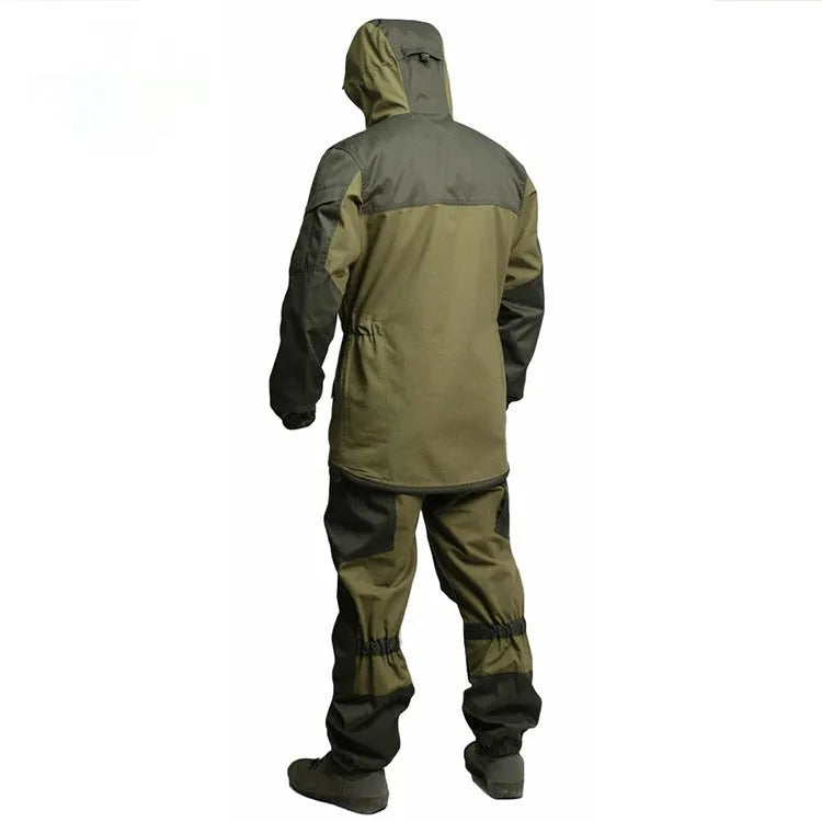 Special Forces tactical mountain battle suit in cotton blend fabric, shown in a camouflage colour option.