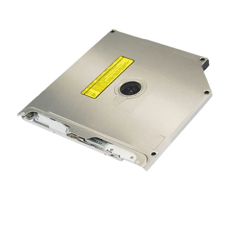 Silver MacBook Pro 13-inch replacement optical drive with SATA connector, dimensions 128x128x9.5mm