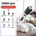 Handheld cordless pet hair vacuum cleaner with attachments including floor brush and nozzle