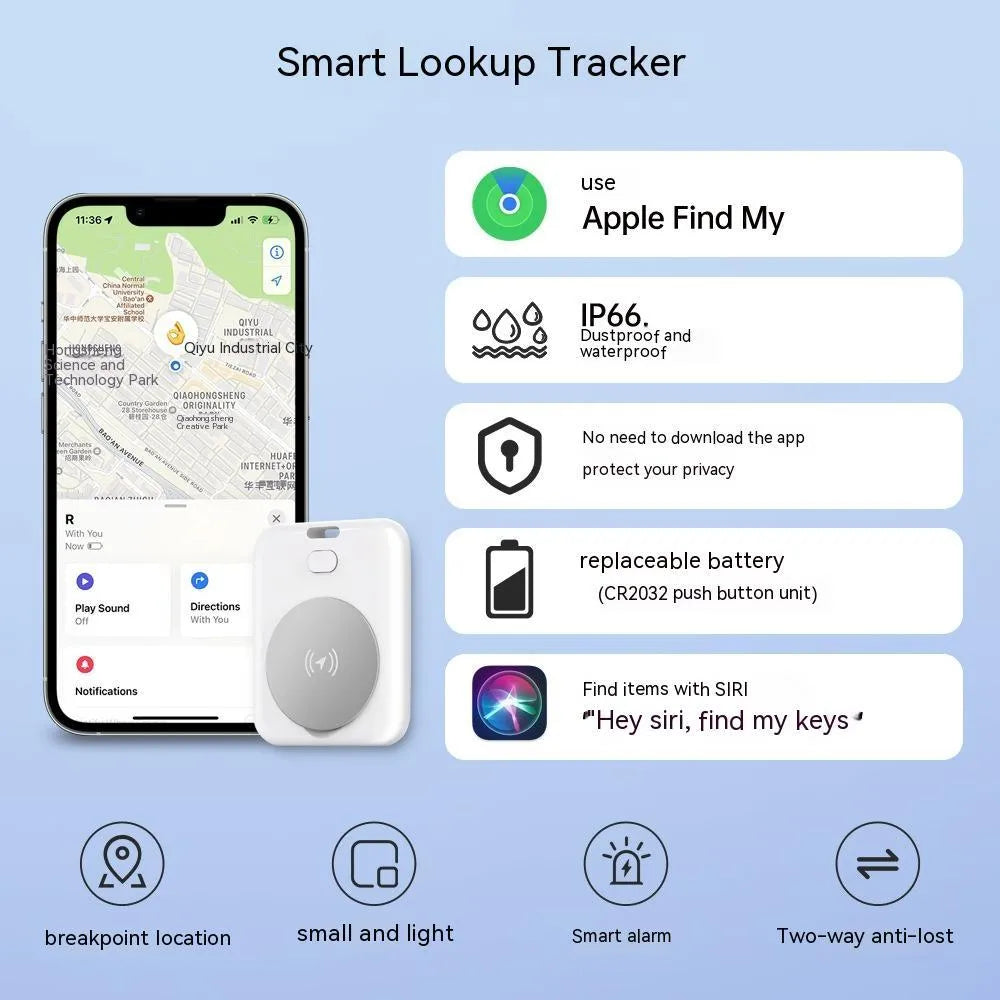 White ABS plastic pet tracking device with GPS functionality for Apple users