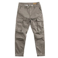 Men's solid colour cotton labour protection trousers in cropped length with multiple pockets, shown in khaki.