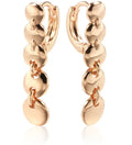 A pair of gold-coloured retro long round circle earrings with a woven texture, made from copper.