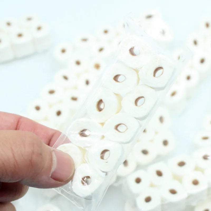 Simulated paper tissue roll model measuring 30x15x80mm for childrens educational play and props