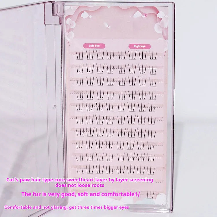 Kitten's Paw style lower false eyelashes with sheer root and pointed tails in 4mm, 5mm, 6mm lengths.