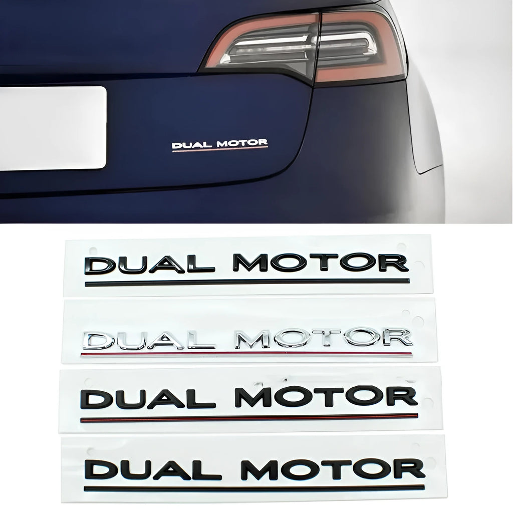 ABS plastic performance bumper sticker for Tesla Model 3 in matte black with red stripes