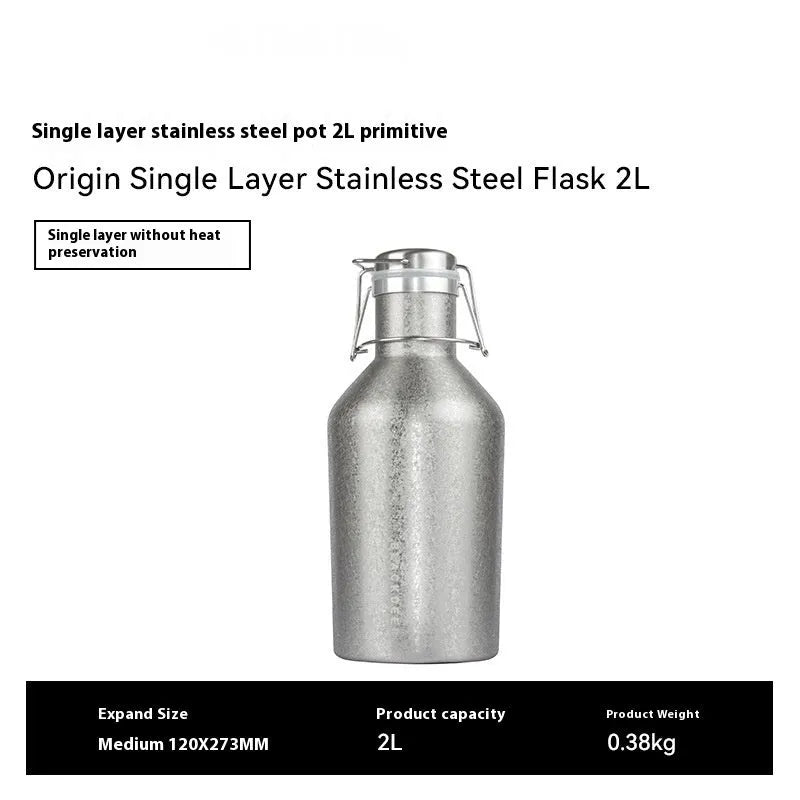 Large capacity outdoor portable stainless steel thermal pot with double layer insulation for camping hiking travel