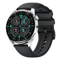 Sports health monitoring smart watch with 1.32 inch screen and silicone wristband in black leather colour option