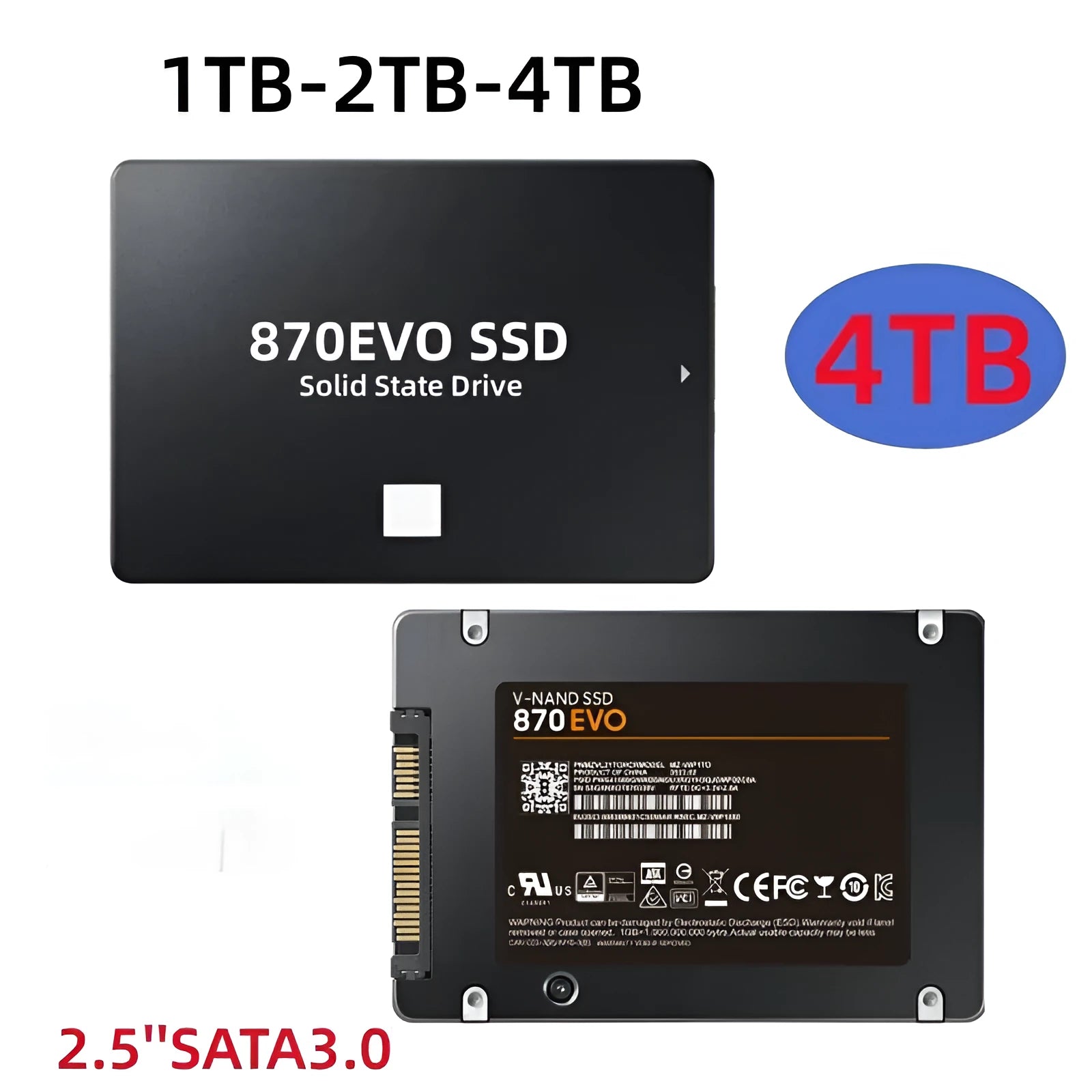 Samsung 870 EVO 2.5-inch SATA internal solid state drive for storage upgrade.