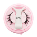 Glue-free reusable waterproof false eyelashes in thick artificial fibre, showing multiple style options.