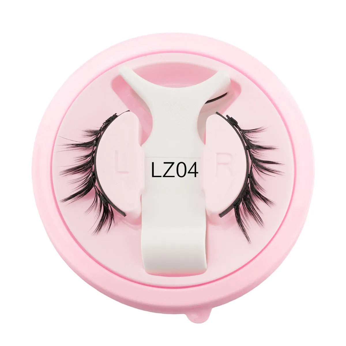Glue-free reusable waterproof false eyelashes in thick artificial fibre, showing multiple style options.
