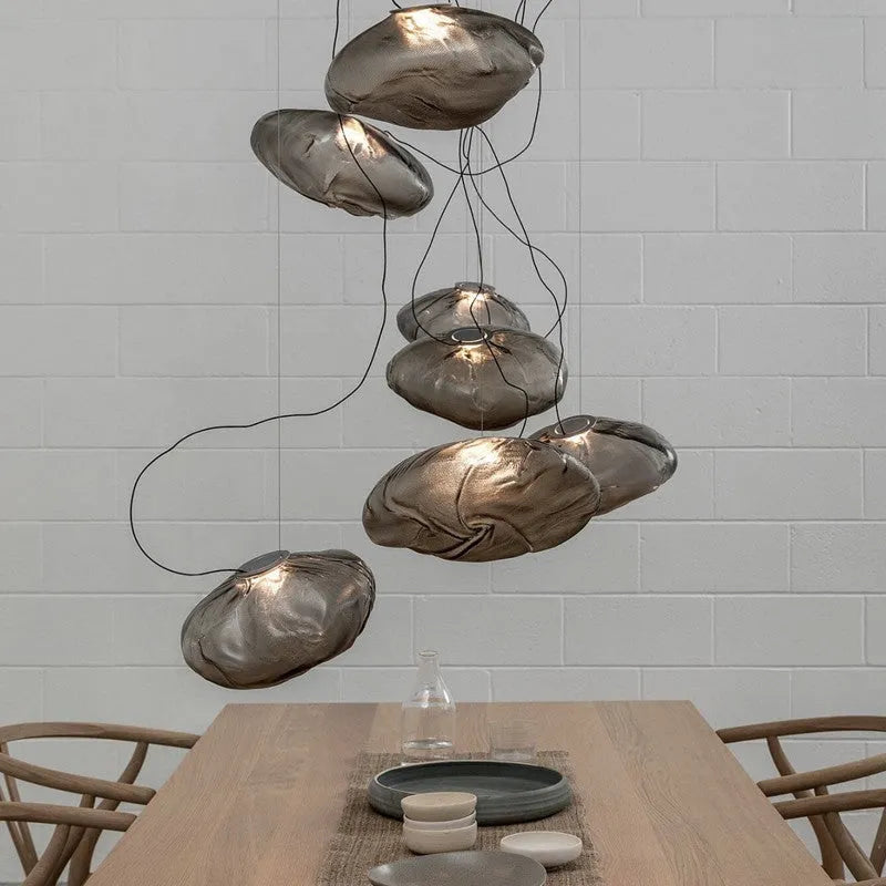 Modern European style glass decorative chandelier with transparent shade in two size options
