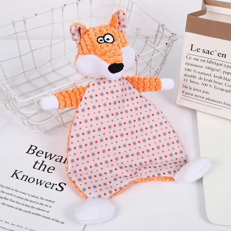 Brown velvet pet stuffed toy with sound paper for cats and dogs