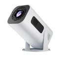 Black P330 portable mini projector with remote control on white background