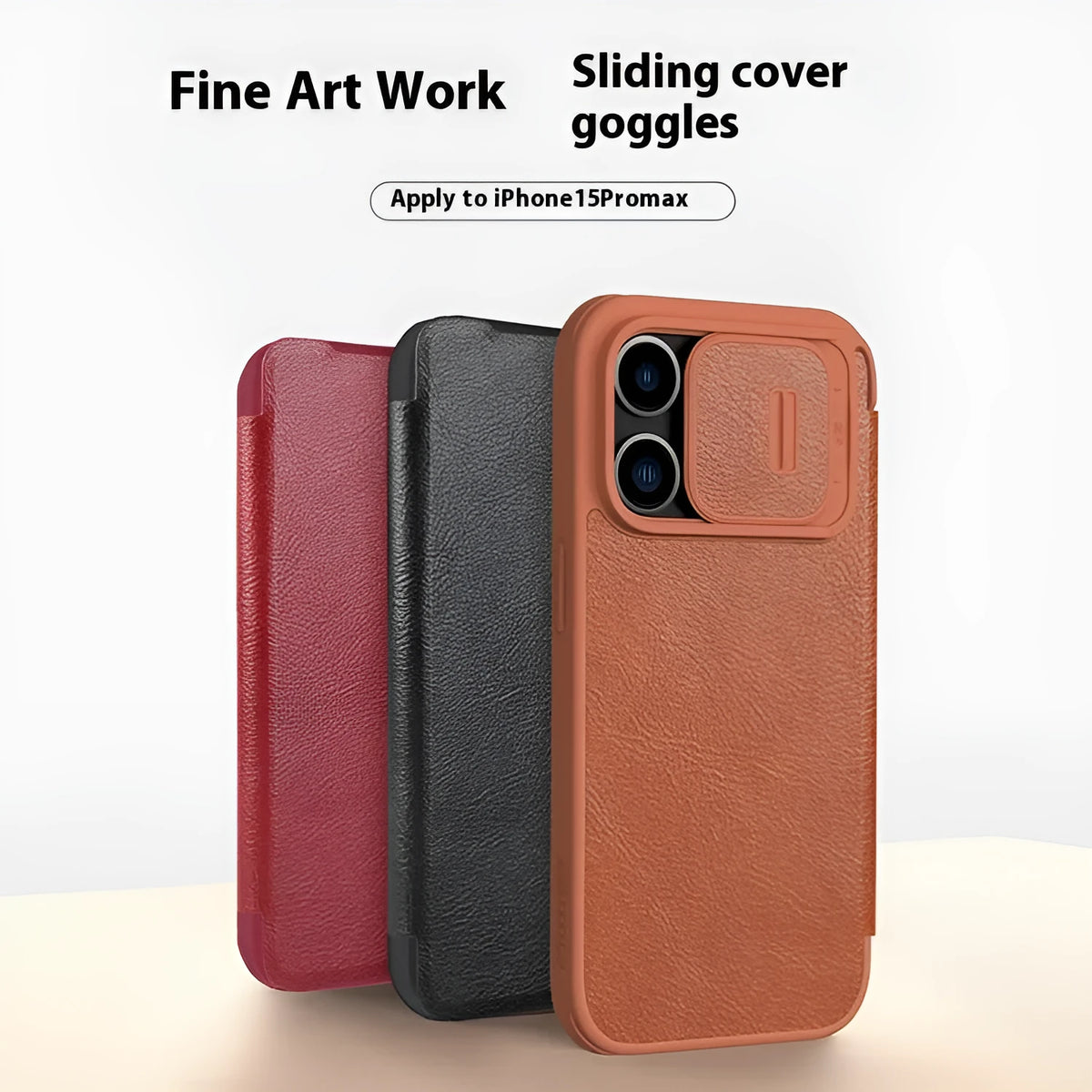 Imitation leather flip phone case for iPhone 14 Pro Max in black