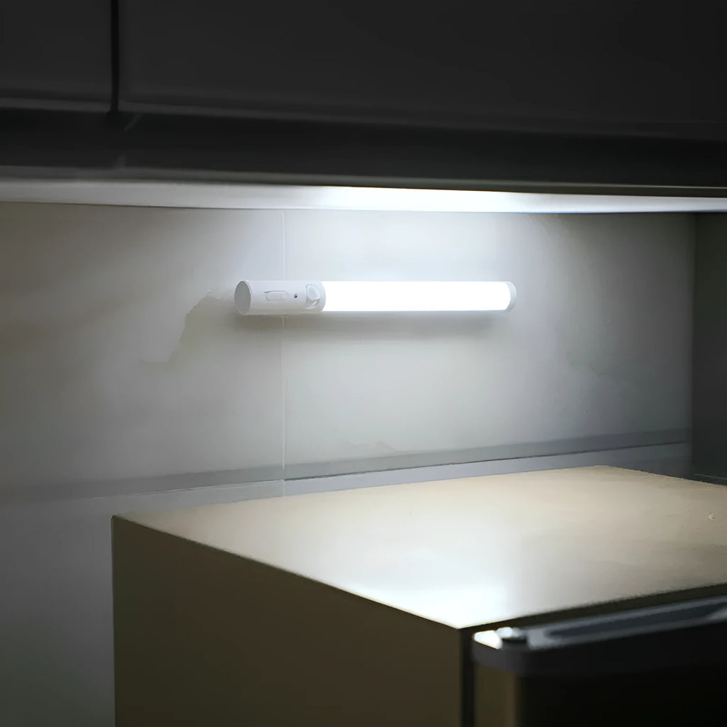 White infrared sensor LED cabinet wall light with magnet mounting and human body induction