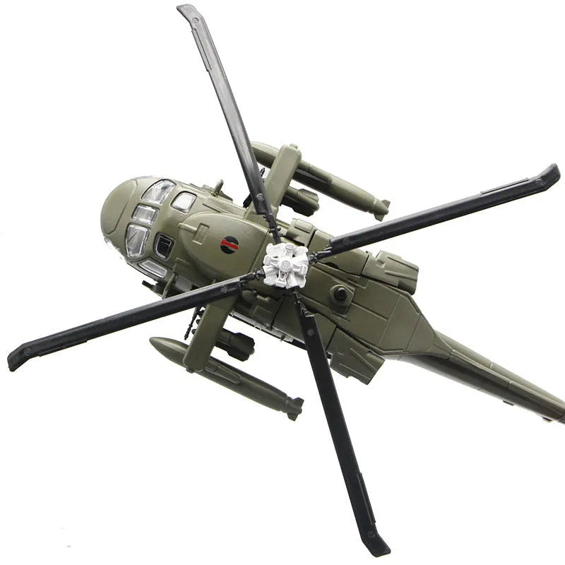 Green Black Hawk gunship alloy military model helicopter with force control and flash function, item J64-3