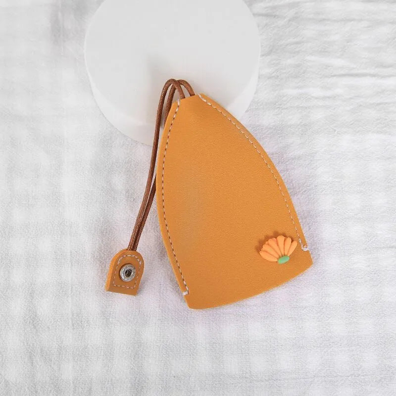 Cartoon design pull-out key case for car keys made from PU leather with pull-out tab