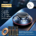 Solar-powered aluminium car air freshener in black, red or silver with 80mm diameter