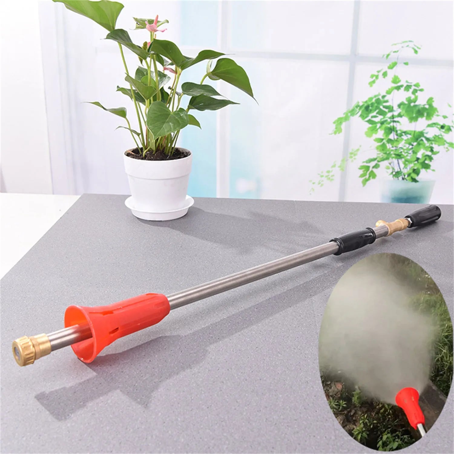 Adjustable high-pressure plastic spray gun with ergonomic submachine gun style handle for agricultural spraying