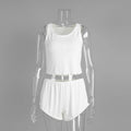 White jacquard vest and shorts pajama set for women, polyester two-piece sleepwear in sizes S, M and L